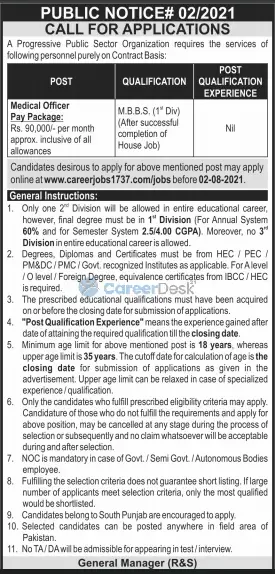 Career Jobs1737 Public Sector Organization Latest Jobs 2021 in Pakistan
