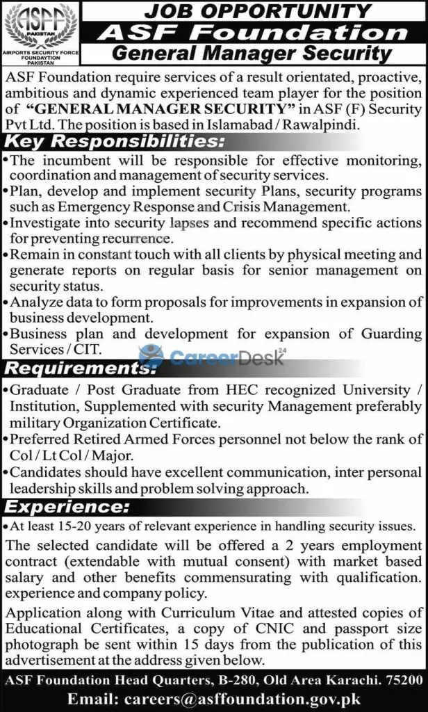Airport Security Force Foundation ASF Jobs 2021 - ASF Jobs 2021