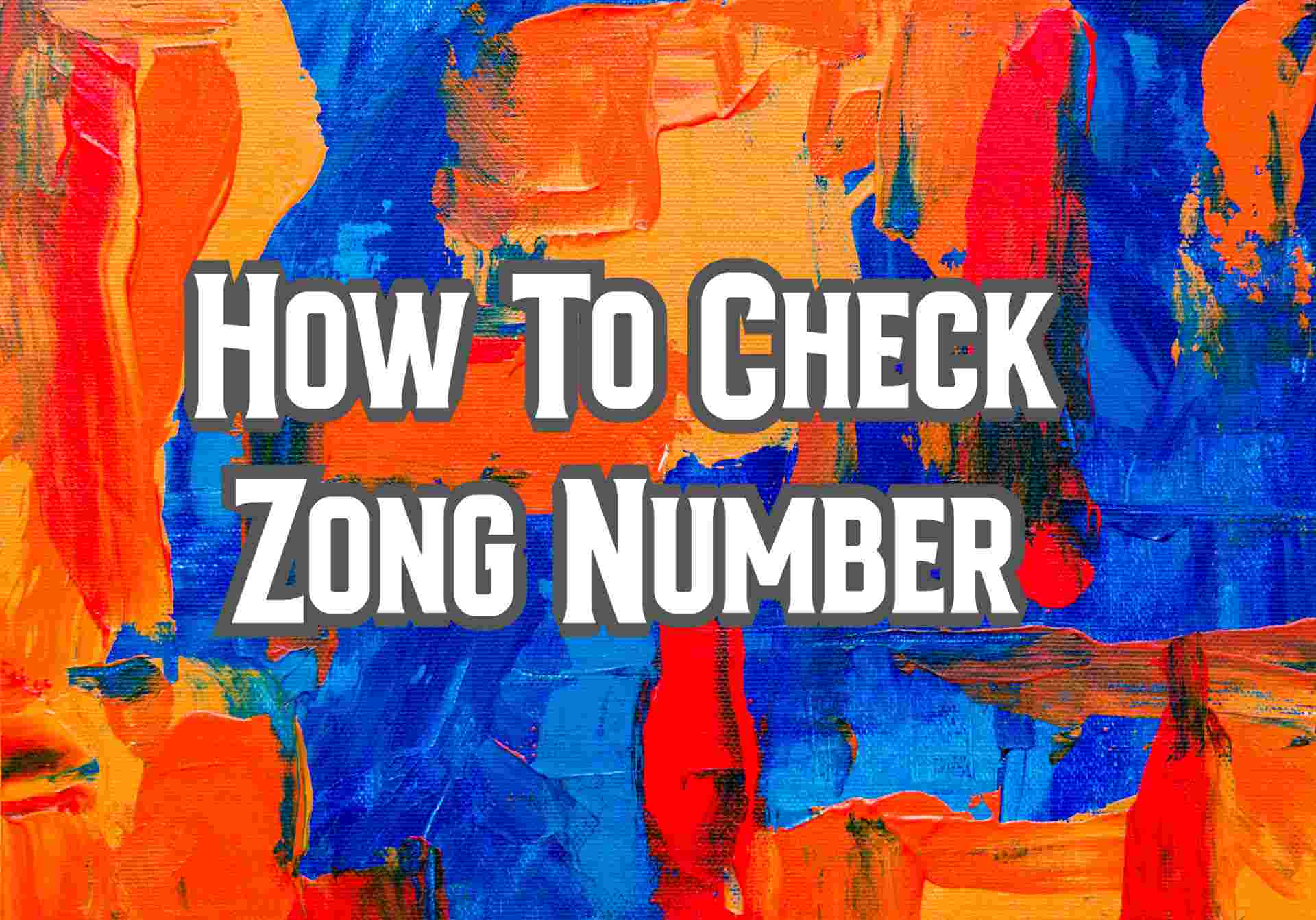 How To Check Zong Number
