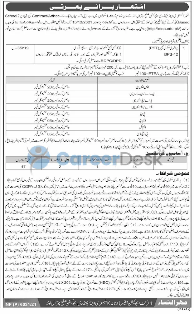 Elementary and Secondary Education Primary Educators Latest Jobs 2021