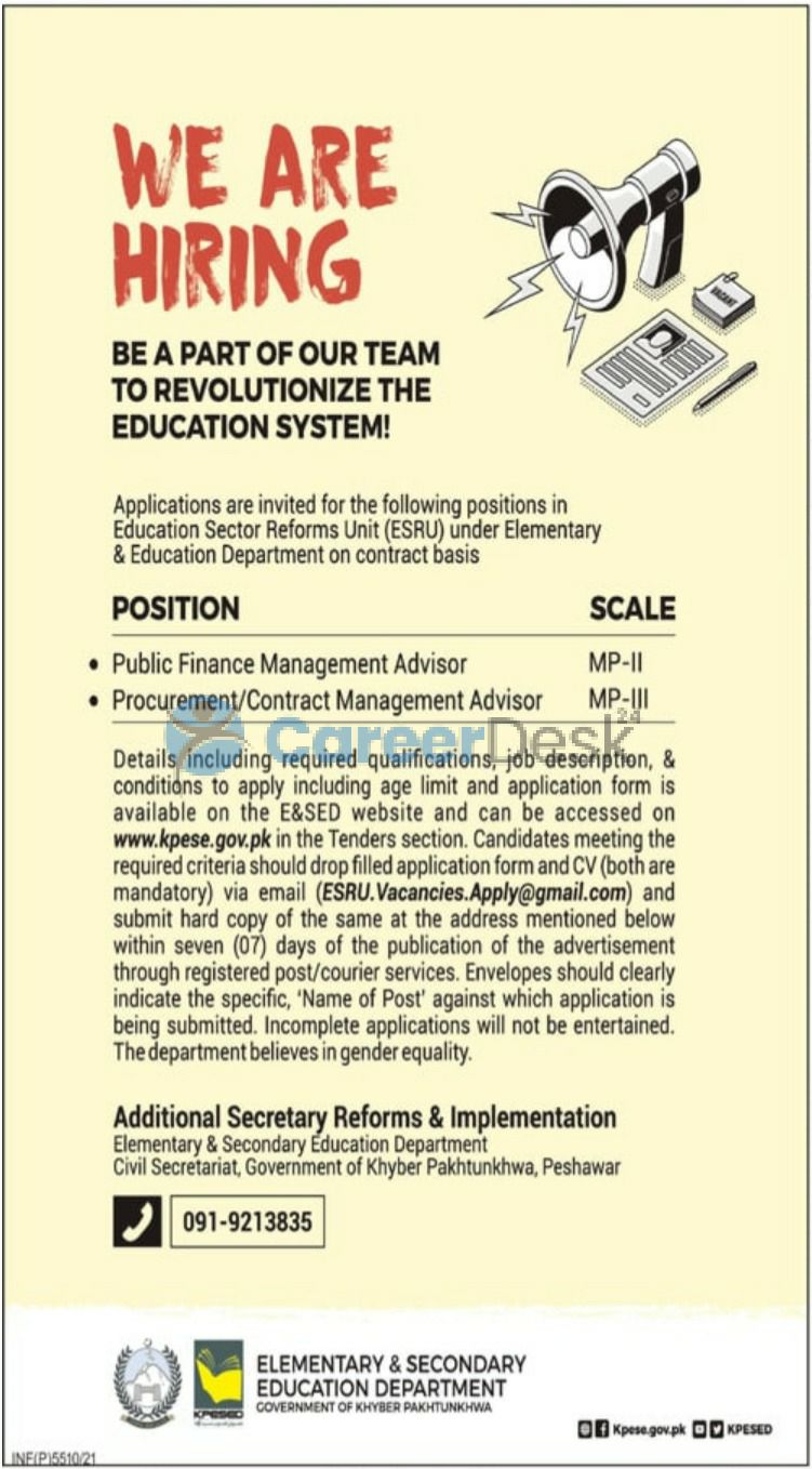 Elementary and Secondary Education Department Latest Jobs 2021