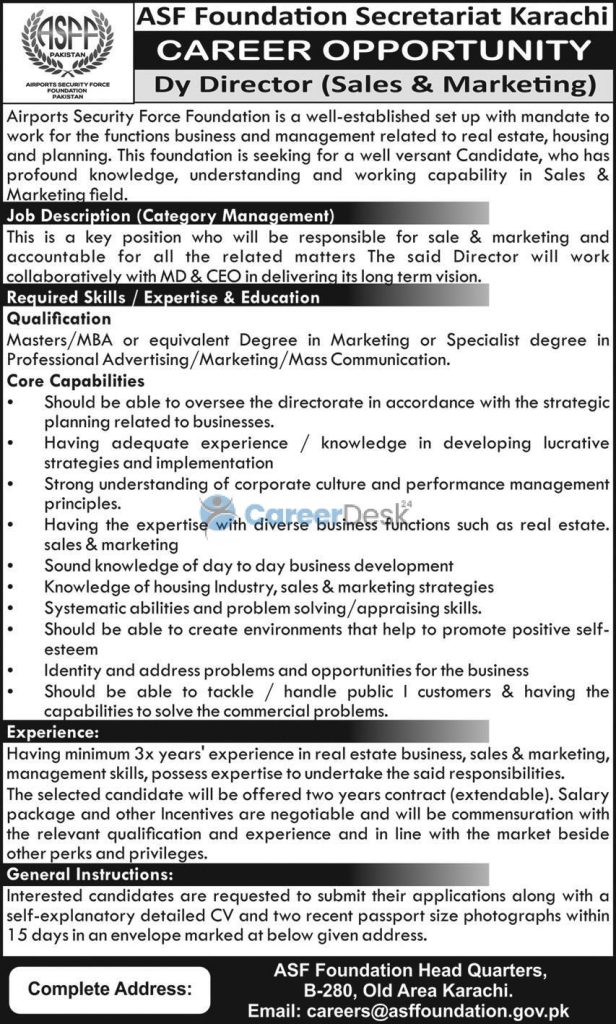 Airport Security Force ASF Foundation Latest Jobs 2022 in Pakistan