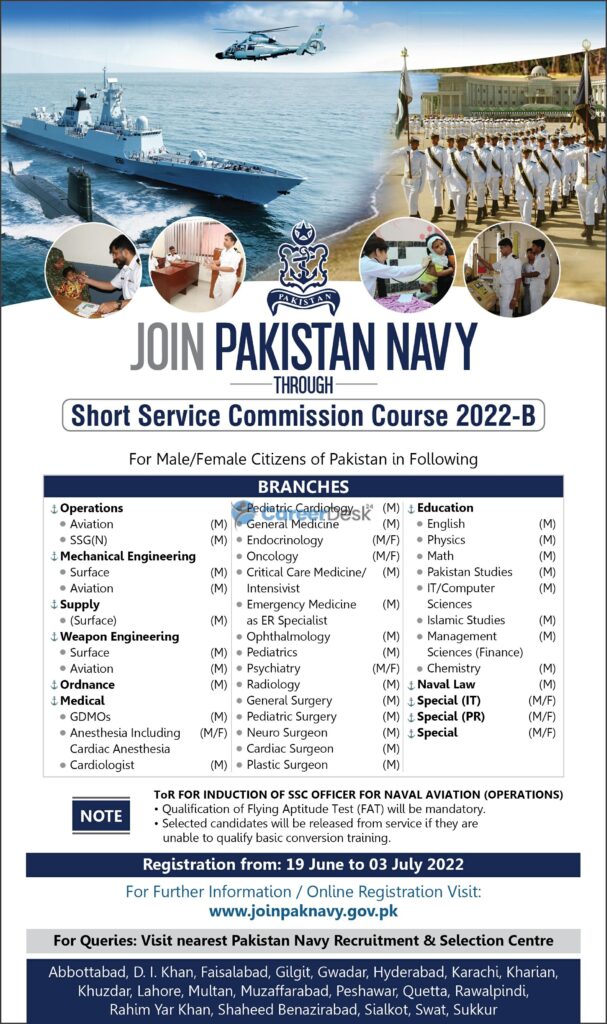 Join Pak Navy Officer Short Service Commission SSC 2022-B