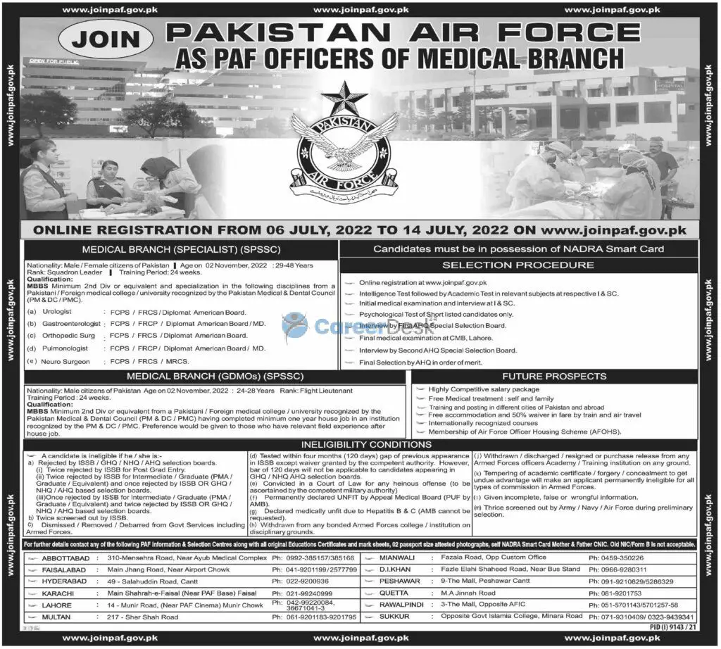 Join Pakistan Air Force PAF as Commissioned Officer Jobs 2022
