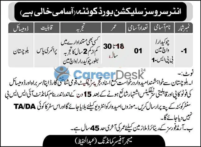 Inter Services Selection Board ISSB Announced Latest Jobs 2022