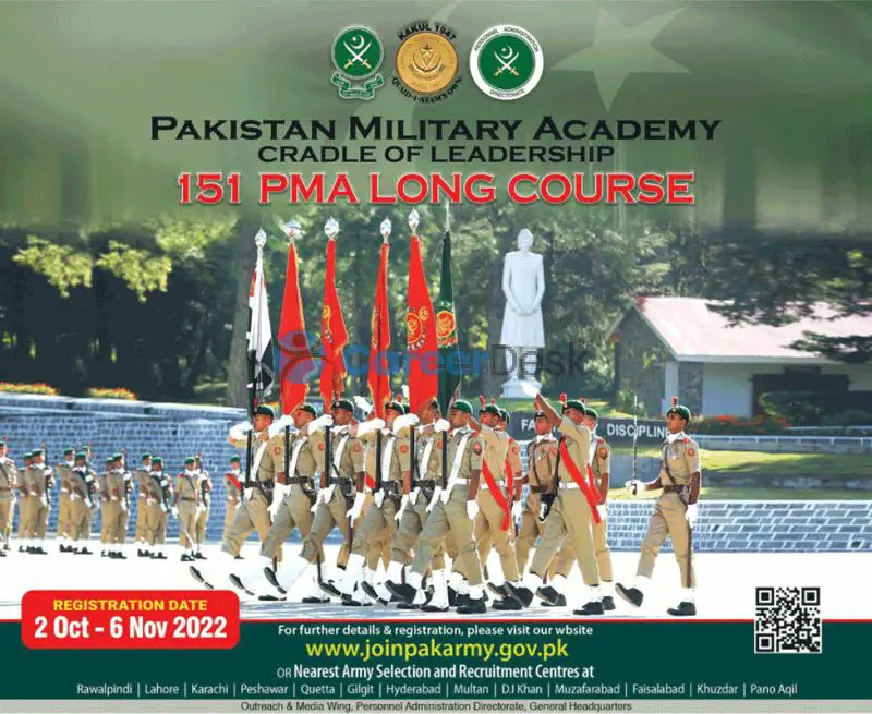 Join Pak Army through PMA Long Course 151 Online Registration Latest 2022