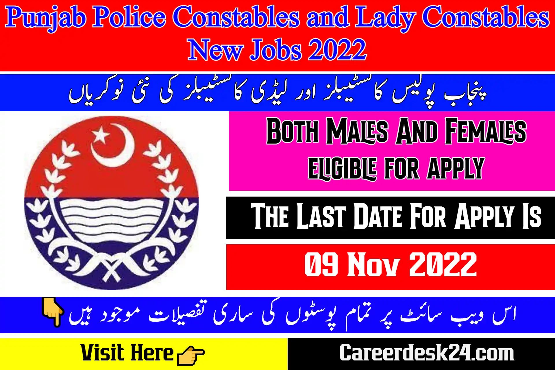 Punjab Police Constables and Lady Constables New Jobs 2022