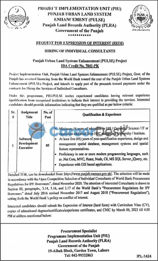Punjab Land Records Authority Announced Latest Jobs 2023