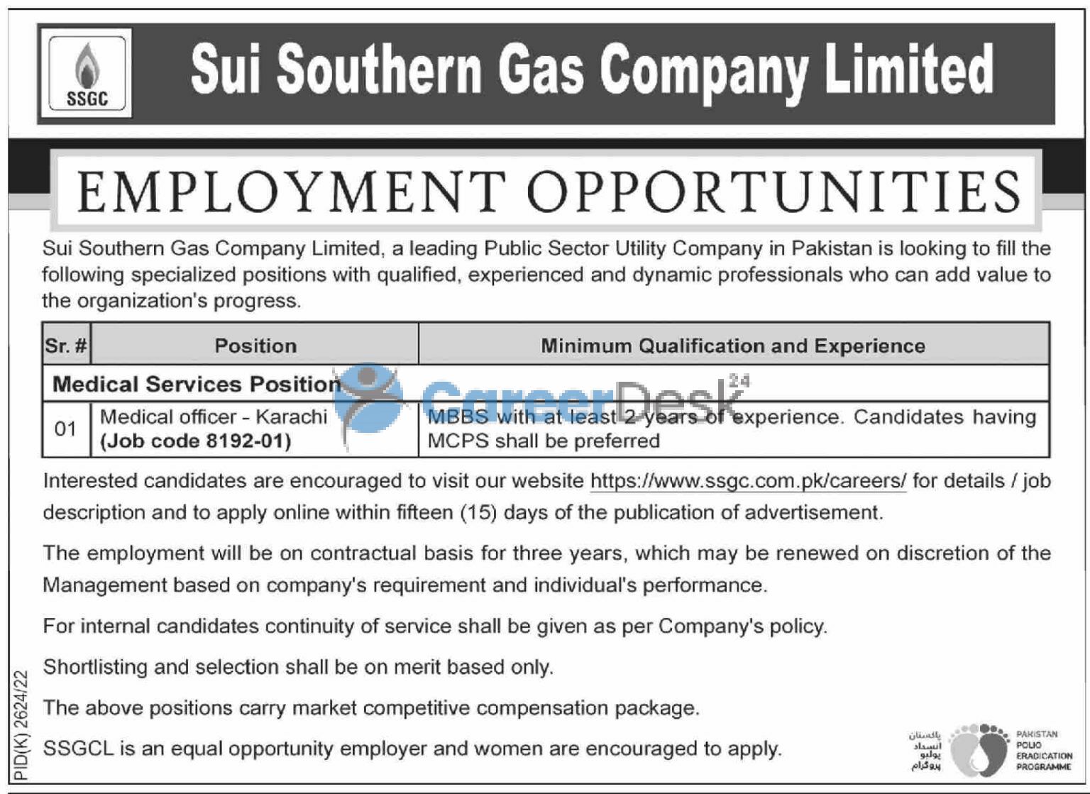 Sui Southern Gas Company Limited Latest SSGC Jobs 2023