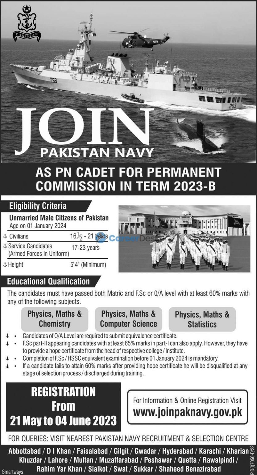 Join Pakistan Navy Announced Latest Jobs 2023